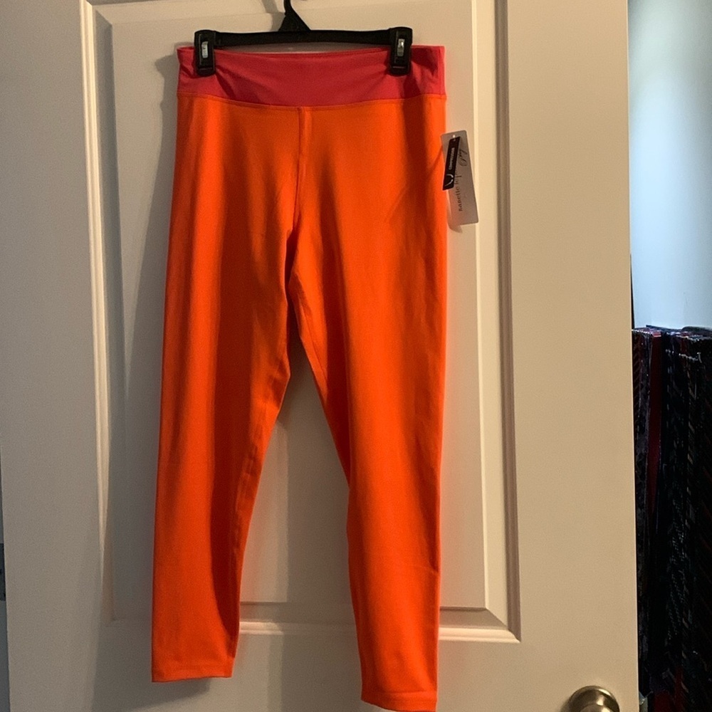 Nanette Lepore Orange and Pink Leggings, Large NWT